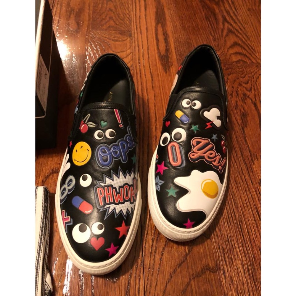 Anya Hindmarch New 2016 Sticker Leather Sneaker